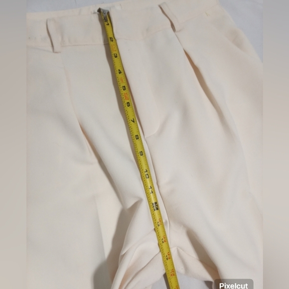 DISSH Women’s High Waist Relaxed Cream Trouser Tapered leg size 10 - Picture 8 of 12